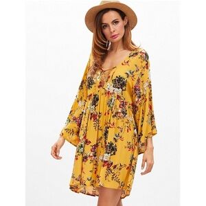 [Milumia] Boho Floral Print Loose  Dress